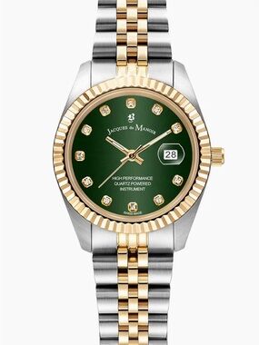 Jacques du Manoir Two-Tone Green Dial Watch